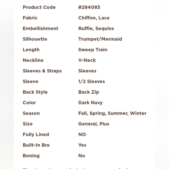 Trumpet/Mermaid V Neck - Picture 5 of 15